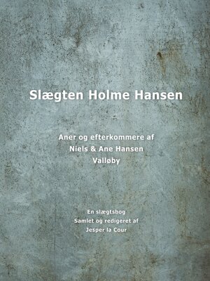 cover image of Slægten Holme Hansen